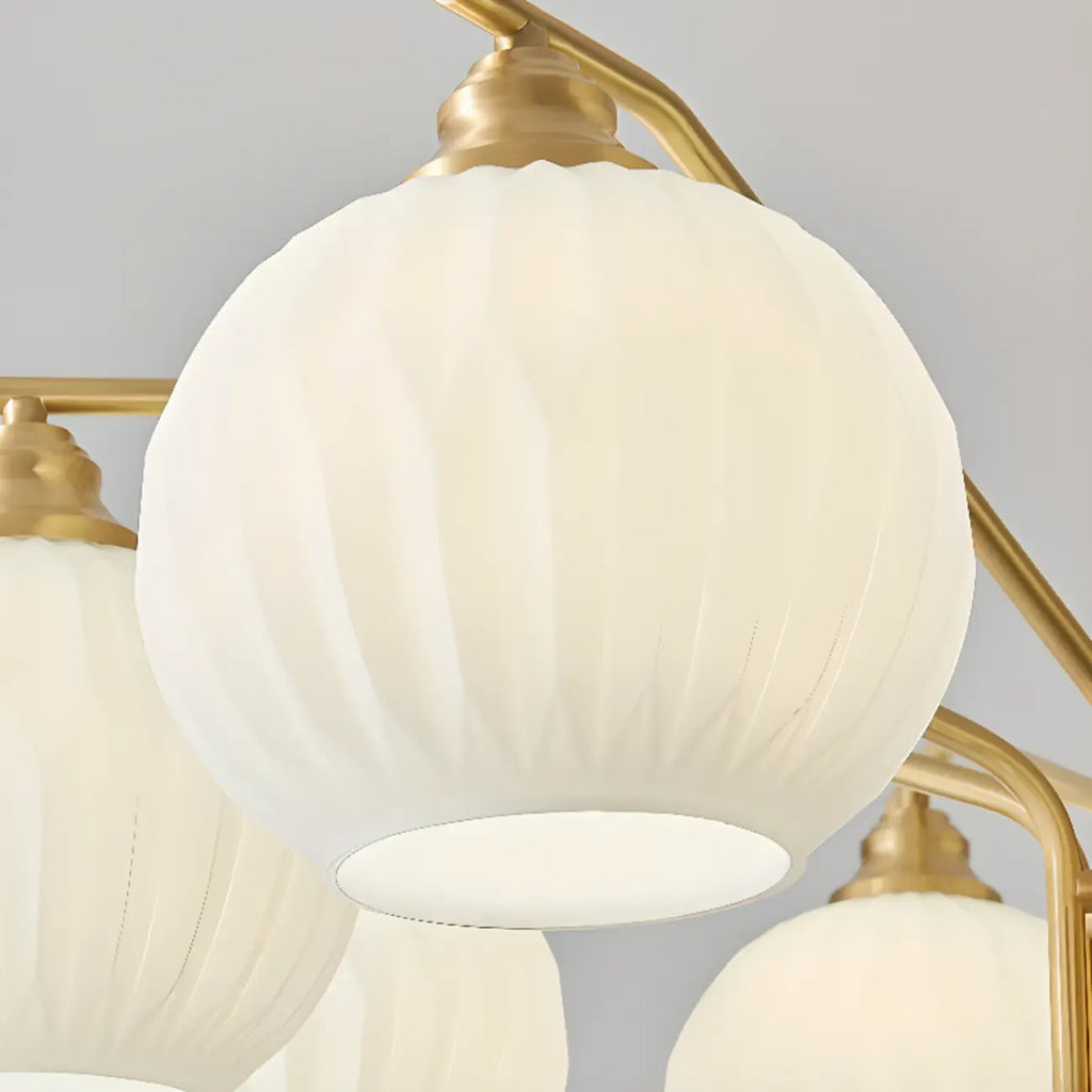 Lustre moderne à 8 lumières en verre avec globe et hauteur réglable