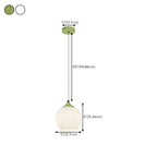 Lampe de chevet enfant en verre blanc avec suspension tulipe