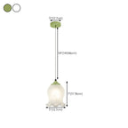 Lampe de chevet enfant en verre blanc avec suspension tulipe