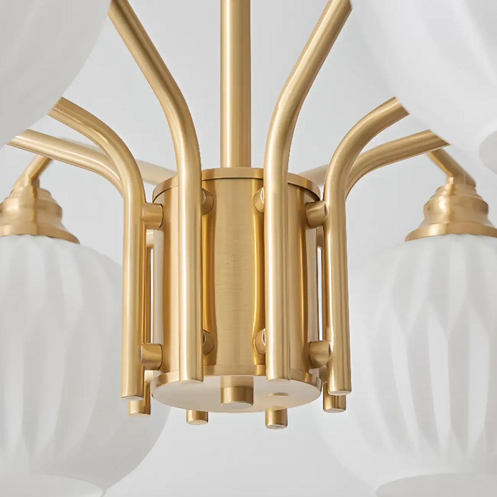 Lustre moderne à 8 lumières en verre avec globe et hauteur réglable