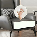 Fauteuil d'appoint moderne en cuir beige avec un coussin