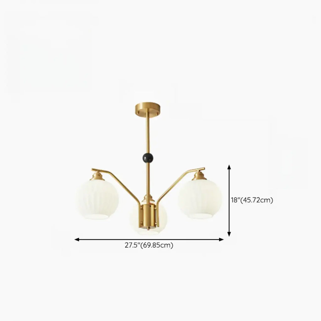 Lustre moderne à 8 lumières en verre avec globe et hauteur réglable