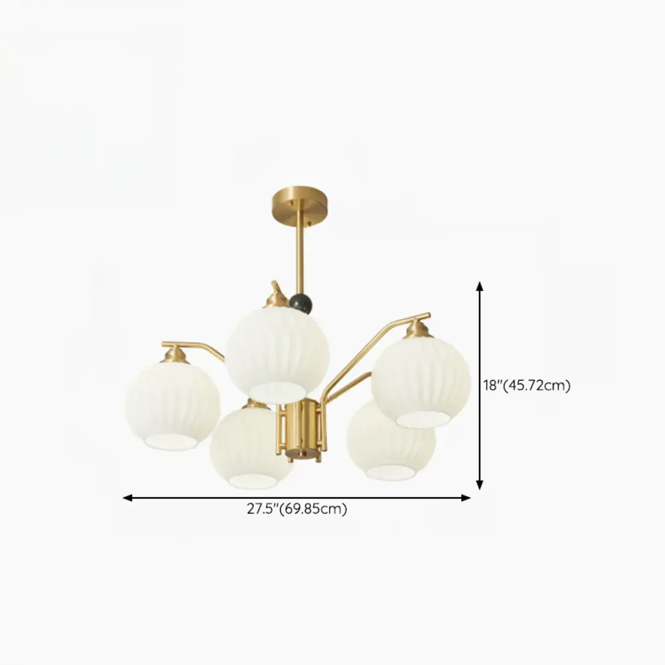 Lustre moderne à 8 lumières en verre avec globe et hauteur réglable