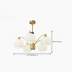 Lustre moderne à 8 lumières en verre avec globe et hauteur réglable