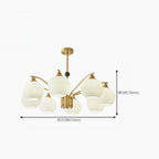 Lustre moderne à 8 lumières en verre avec globe et hauteur réglable