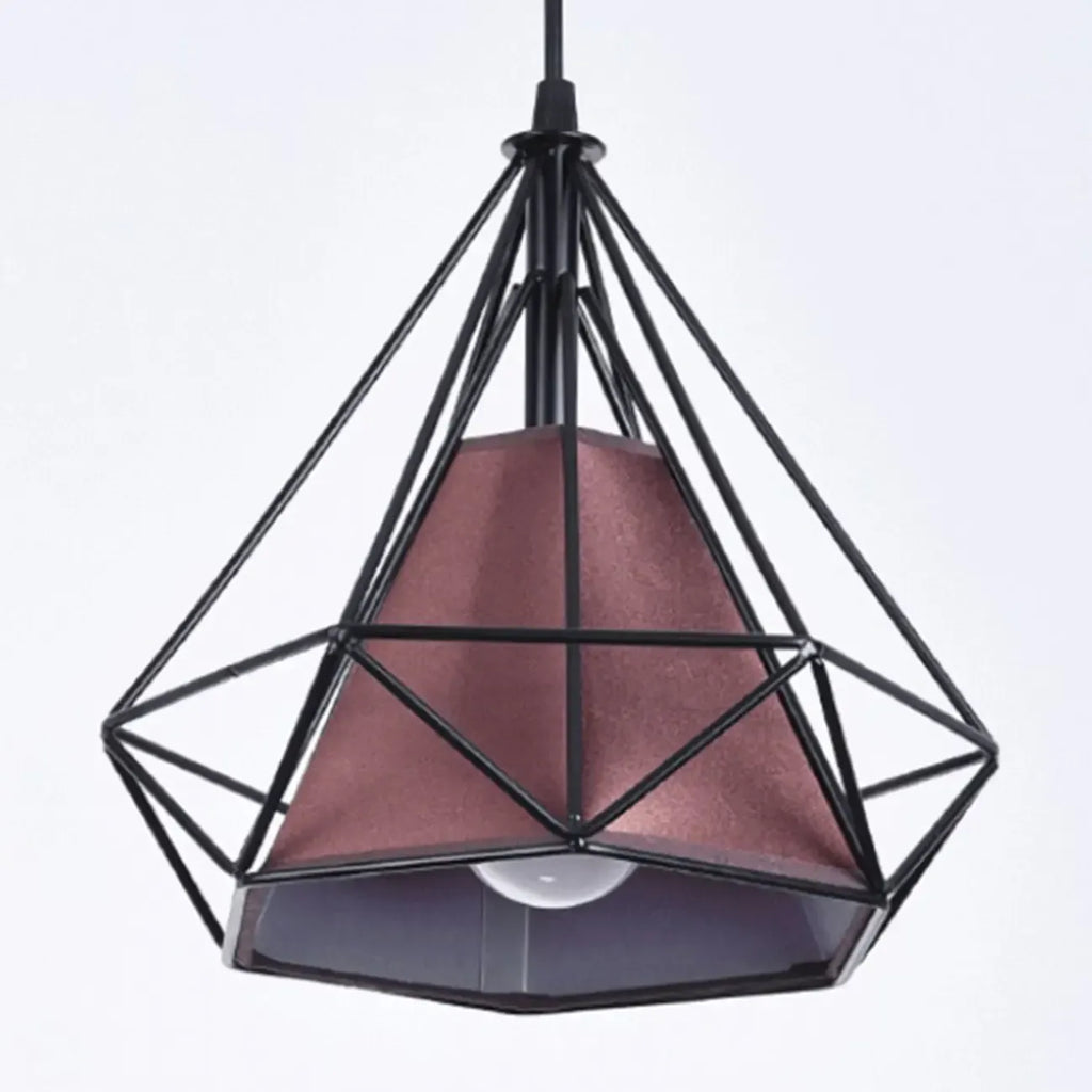 Suspension moderne en forme de cône de diamant coloré
