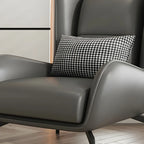 Fauteuil d'appoint moderne en cuir beige avec un coussin