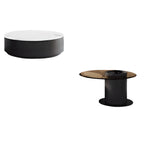Ensemble de tables basses gigognes rondes blanches modernes avec tiroirs