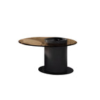 Ensemble de tables basses gigognes rondes blanches modernes avec tiroirs