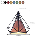 Suspension moderne en forme de cône de diamant coloré