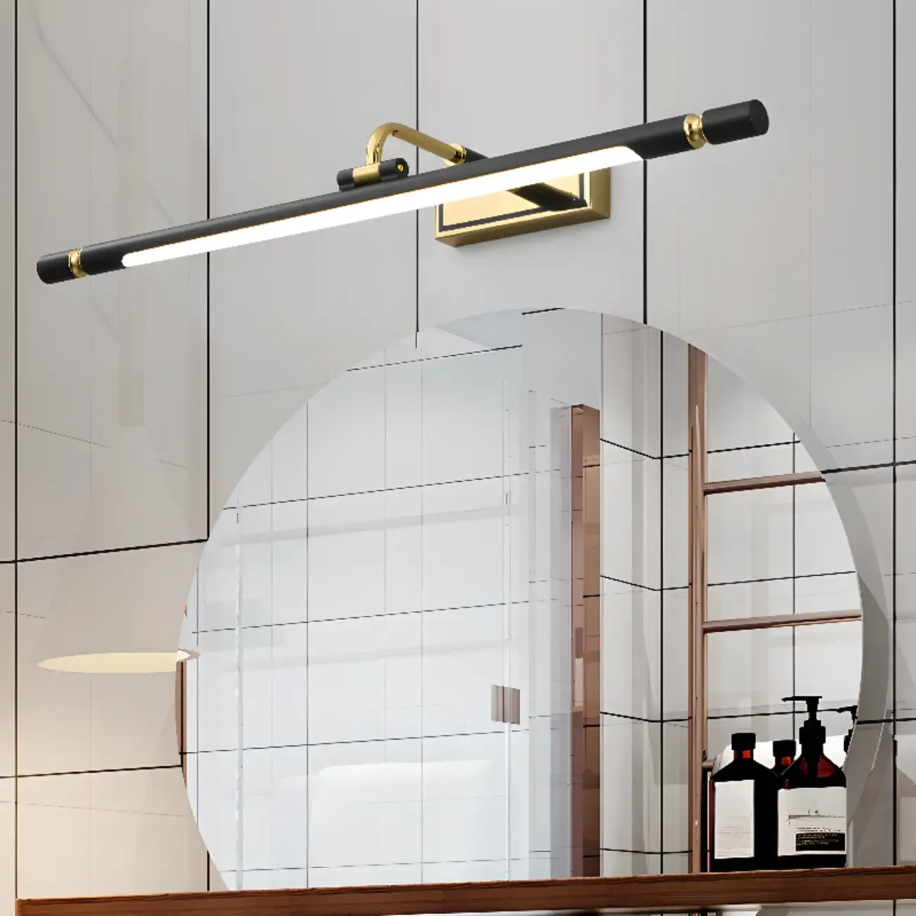 Applique murale LED linéaire moderne avec abat-jour noir