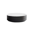 Ensemble de tables basses gigognes rondes blanches modernes avec tiroirs