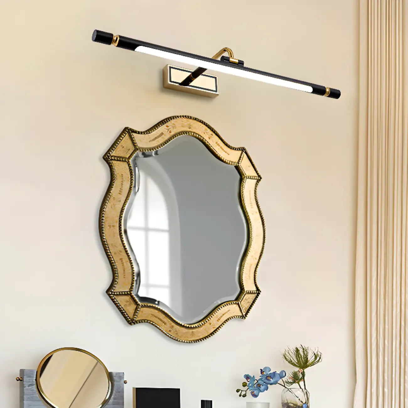 Applique murale LED linéaire moderne avec abat-jour noir