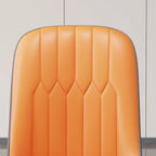 Chaise de salle à manger moderne en cuir rembourrée avec dossier haut