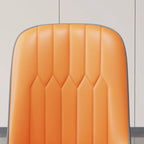 Chaise de salle à manger moderne en cuir rembourrée avec dossier haut