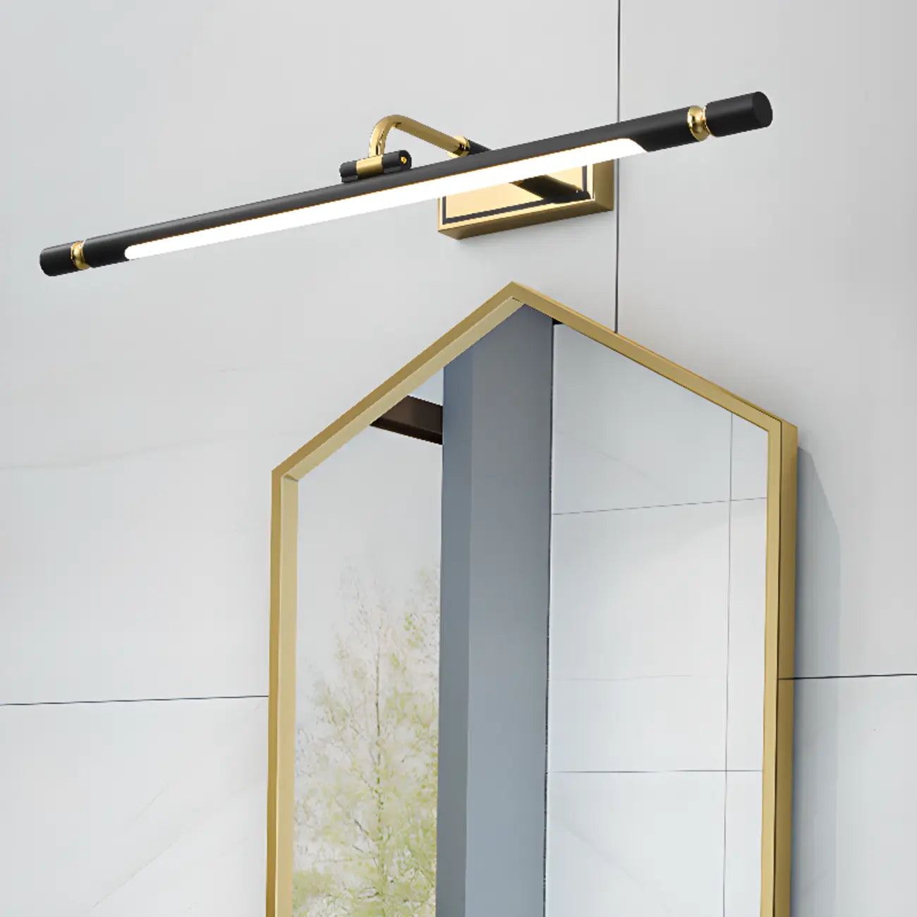 Applique murale LED linéaire moderne avec abat-jour noir