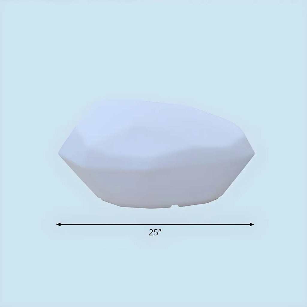 Éclairage de sol en forme de rocher en plastique blanc à LED pour pelouse extérieure