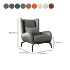 Fauteuil d'appoint moderne en cuir beige avec un coussin