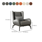 Fauteuil d'appoint moderne en cuir beige avec un coussin