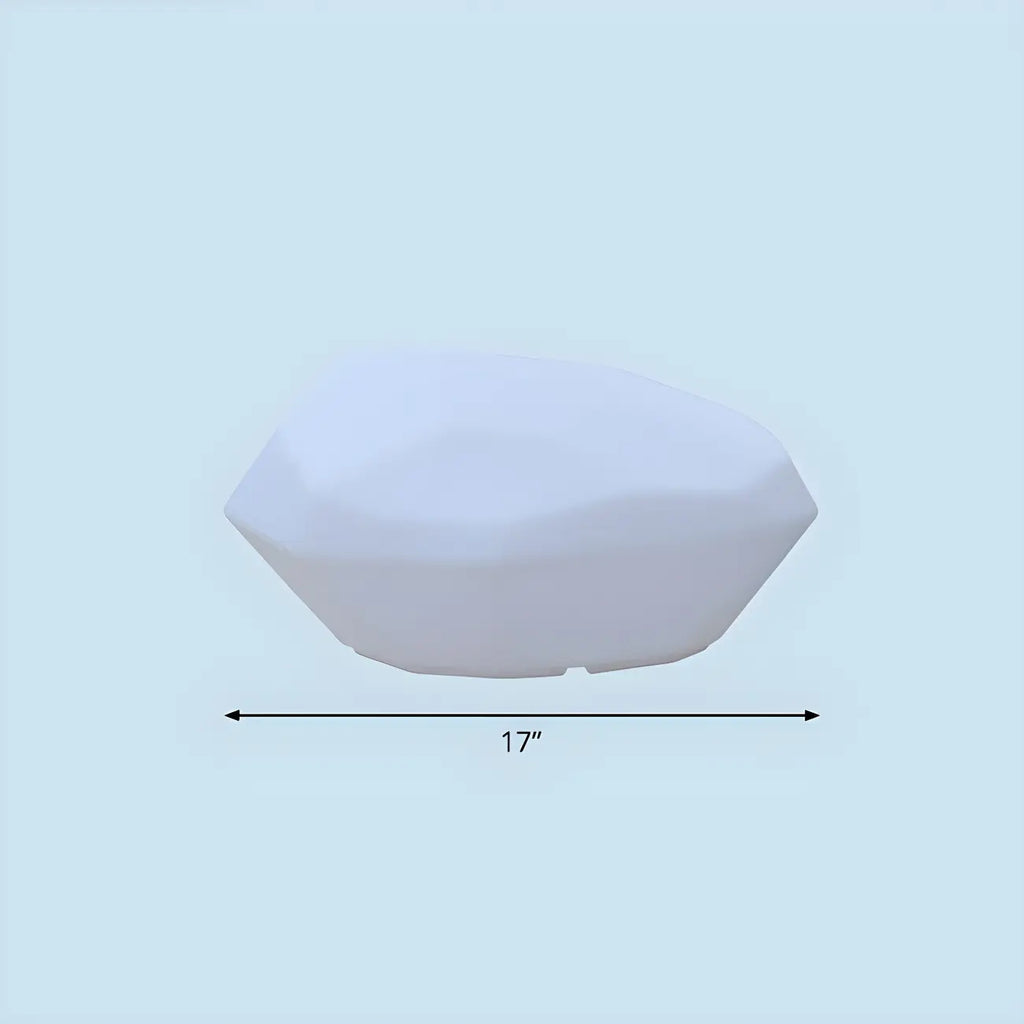 Éclairage de sol en forme de rocher en plastique blanc à LED pour pelouse extérieure