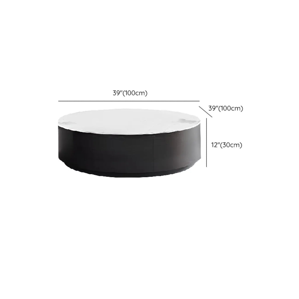 Ensemble de tables basses gigognes rondes blanches modernes avec tiroirs
