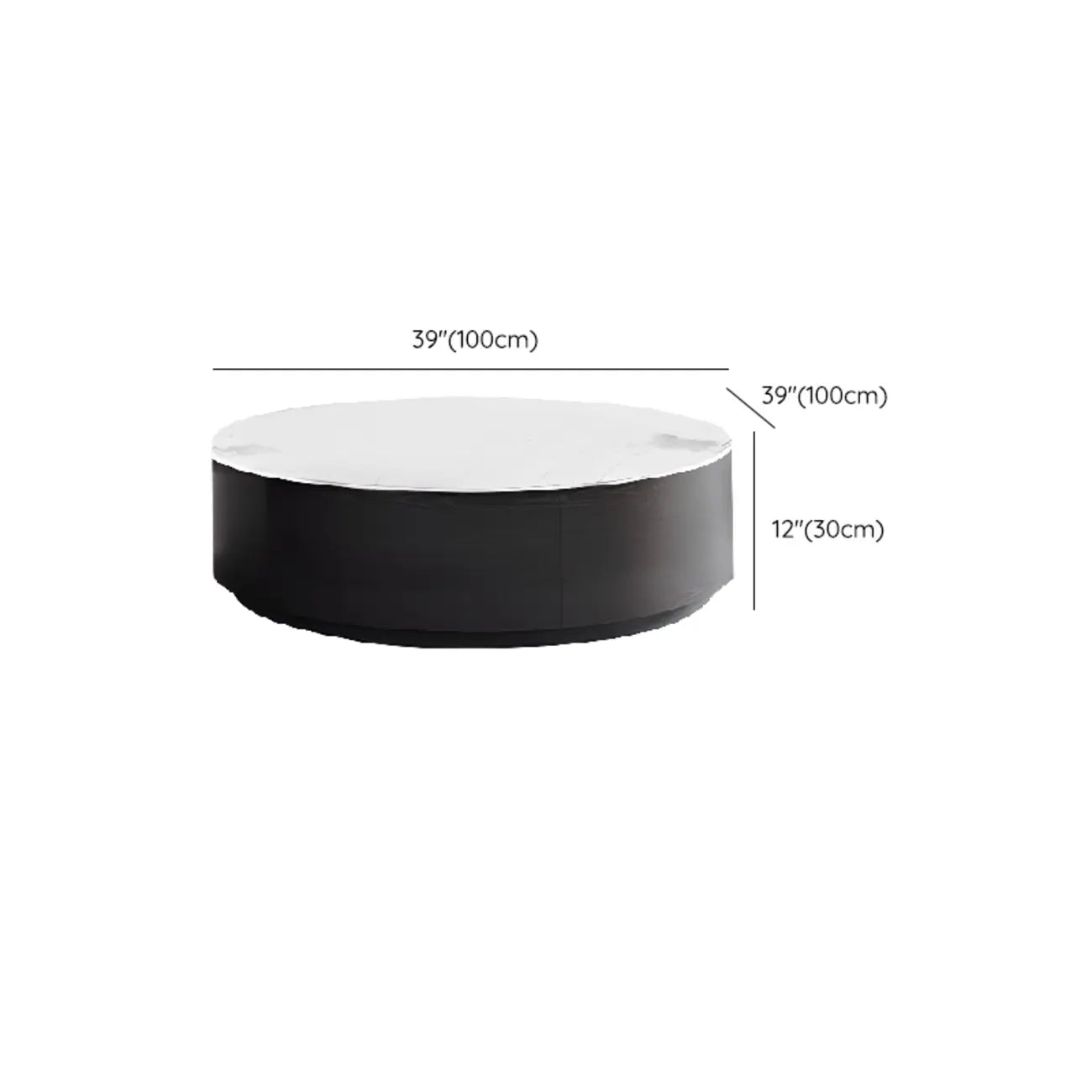 Ensemble de tables basses gigognes rondes blanches modernes avec tiroirs