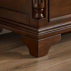 Commode double classique en bois brun à 9 tiroirs