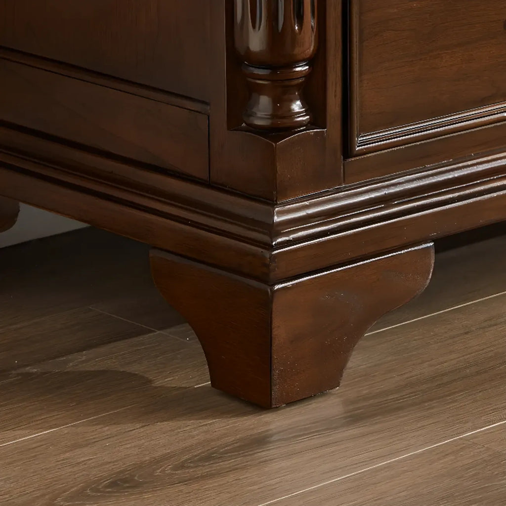 Commode double classique en bois brun à 9 tiroirs