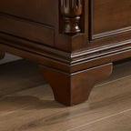 Commode double classique en bois brun à 9 tiroirs