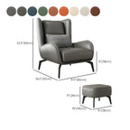 Fauteuil d'appoint moderne en cuir beige avec un coussin