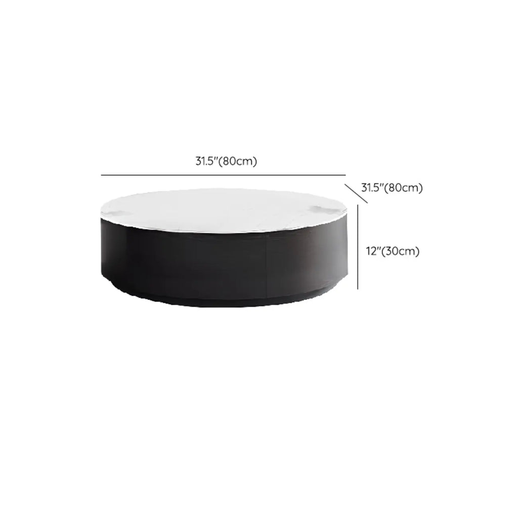 Ensemble de tables basses gigognes rondes blanches modernes avec tiroirs