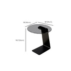 Table d'appoint ronde moderne en verre noir transparent pour canapé