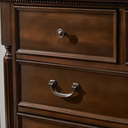 Commode double classique en bois brun à 9 tiroirs