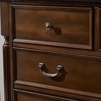 Commode double classique en bois brun à 9 tiroirs