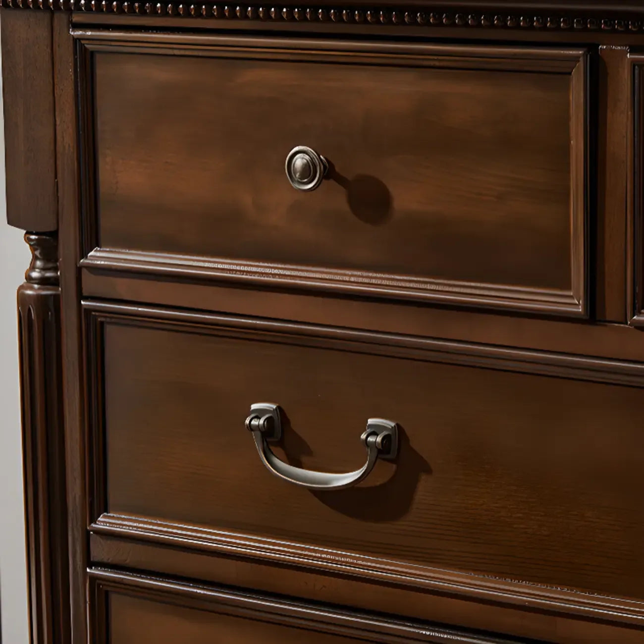 Commode double classique en bois brun à 9 tiroirs