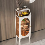 Vitrine blanche minimaliste à portes en métal et verre