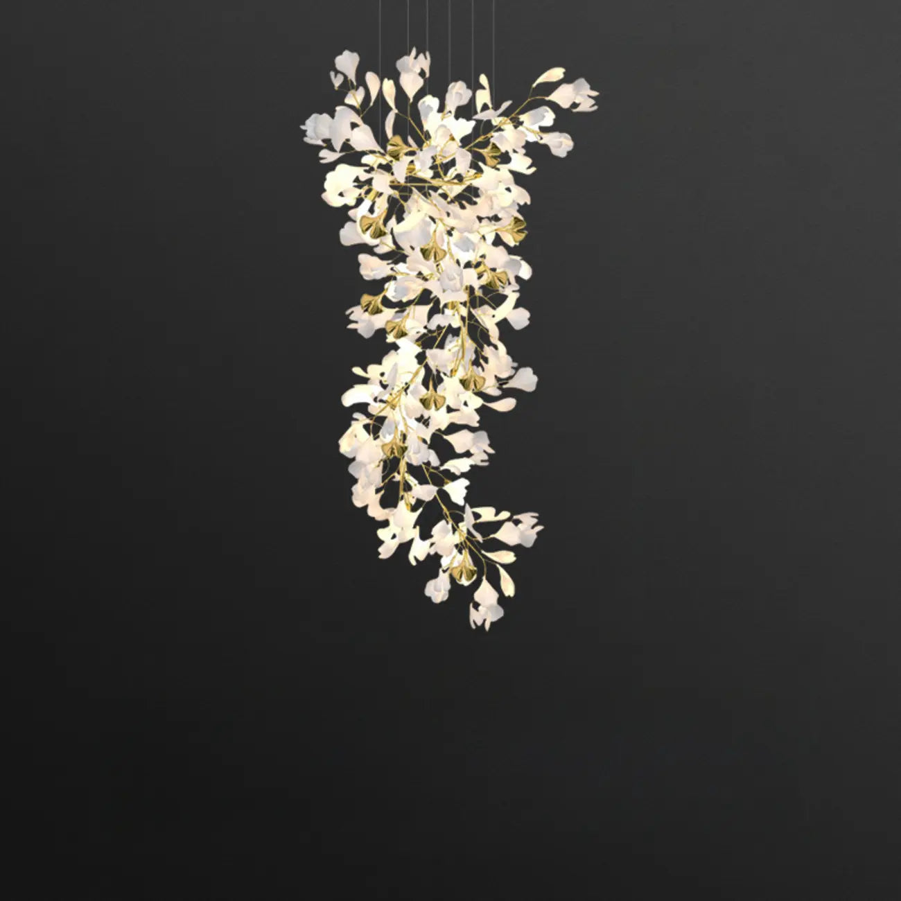 Lustre de luxe à feuilles réglables pour espaces ouverts
