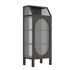 Vitrine blanche minimaliste à portes en métal et verre