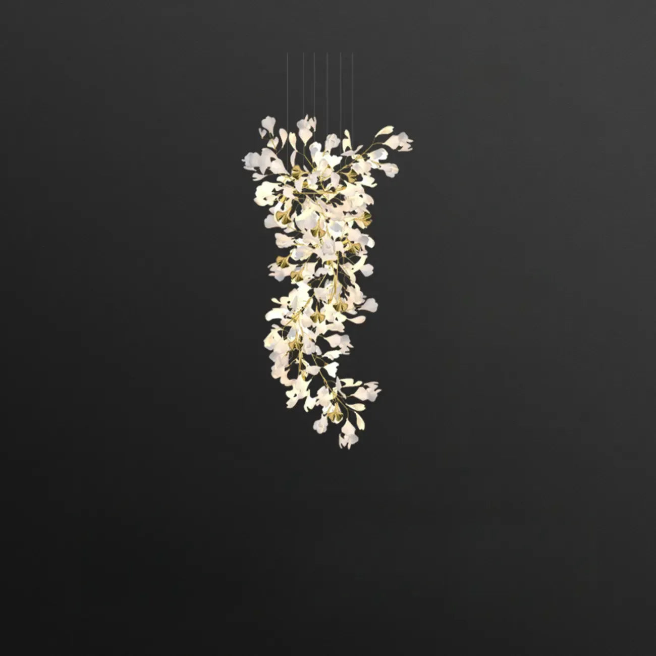 Lustre de luxe à feuilles réglables pour espaces ouverts