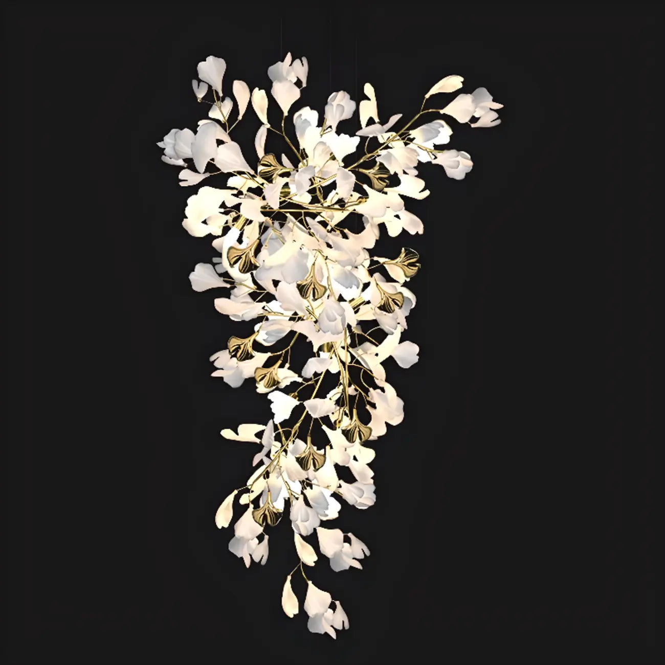 Lustre de luxe à feuilles réglables pour espaces ouverts