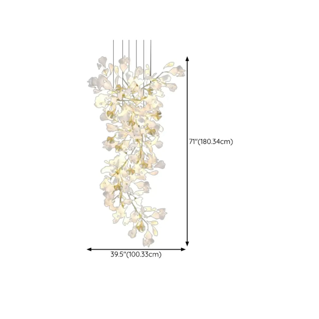 Lustre de luxe à feuilles réglables pour espaces ouverts