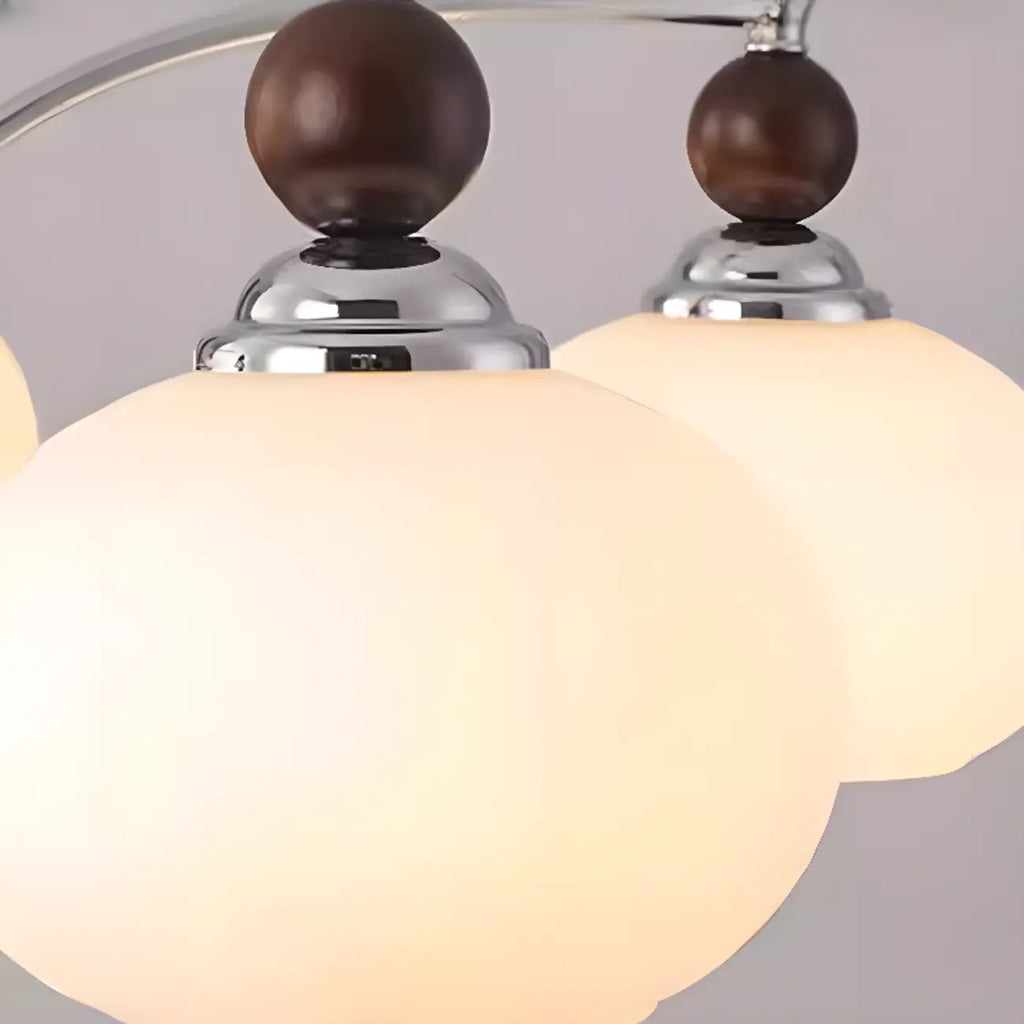 Lustre globe blanc avec abat-jour en verre pour chambre à coucher