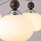 Lustre globe blanc avec abat-jour en verre pour chambre à coucher