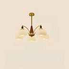 Lustre globe blanc avec abat-jour en verre pour chambre à coucher