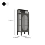 Vitrine blanche minimaliste à portes en métal et verre