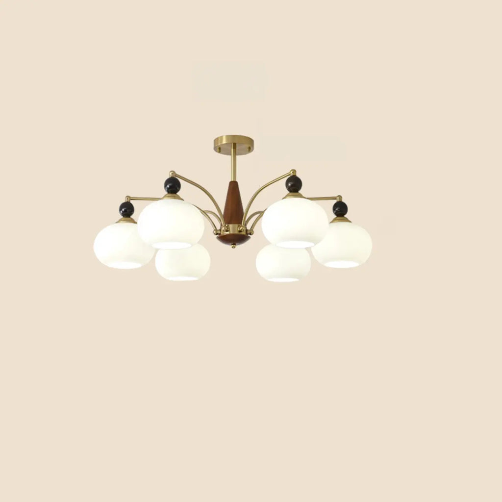 Lustre globe blanc avec abat-jour en verre pour chambre à coucher