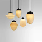 Suspension LED moderne en verre dépoli, couleur noisette, pour chevet.