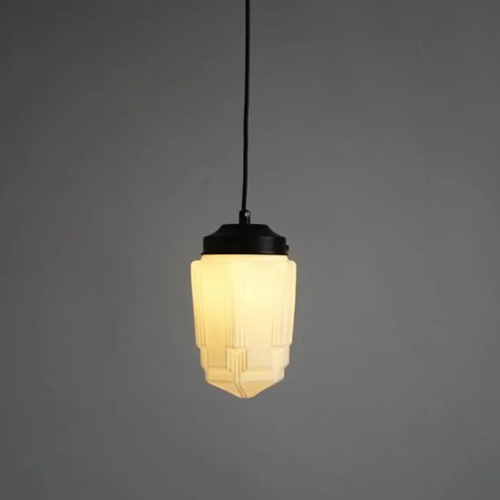 Suspension LED moderne en verre dépoli, couleur noisette, pour chevet.