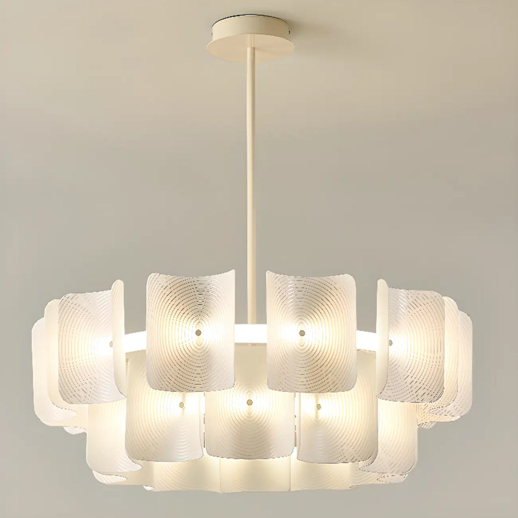 Lustre moderne à LED avec lecteur d'empreintes digitales et variateur à trois vitesses