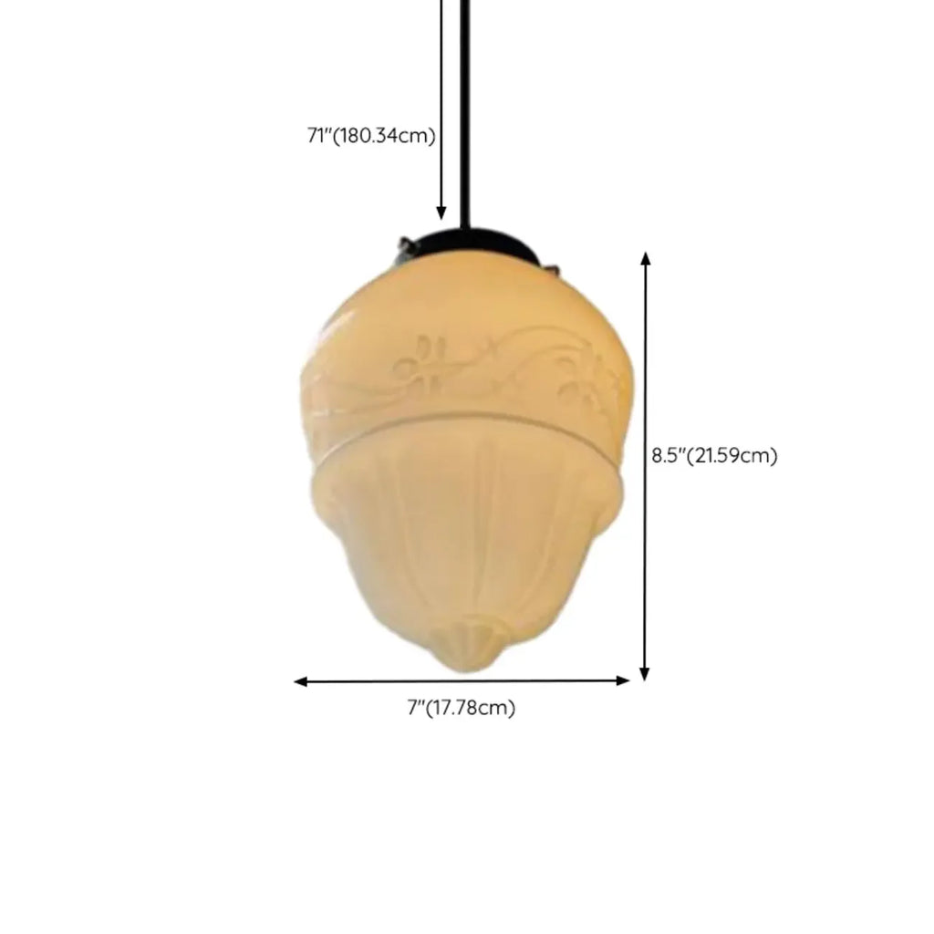 Suspension LED moderne en verre dépoli, couleur noisette, pour chevet.